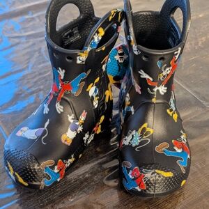 CROCS Kids Black Cartoon Print Shoes